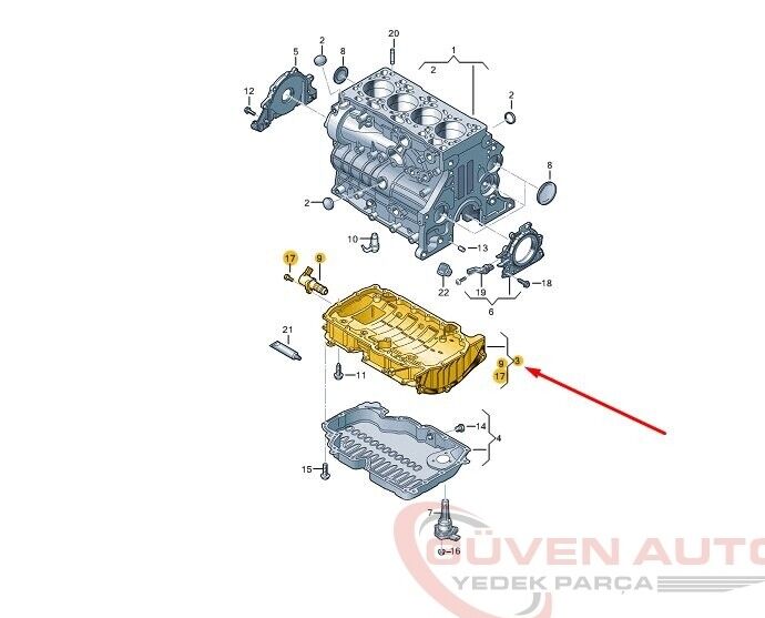 Yağ Karter Üst 05L103603M Arteon - Caddy - Q3