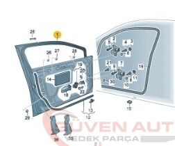 Vw Golf 7 Sağ Ön Kapı         -5G4831056
