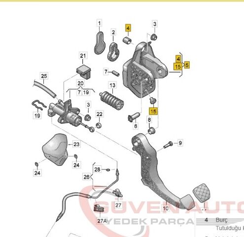Pedal Braketi 6R1721373A İbiza - Arona - Scala