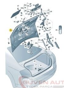 Audi A4 Arka Bagaj Kapağı (2001-2005)      -8E5827023D