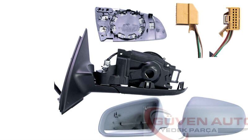 Audi A4 (2001-2005) Sol Dış Dikiz Aynası Astarlı (Elektrik/Kör Noktalı)   -8E1858531A