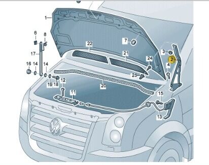 VW CRAFTER KAPUT MENTEŞESİ SOL 06-17   -2E0823301