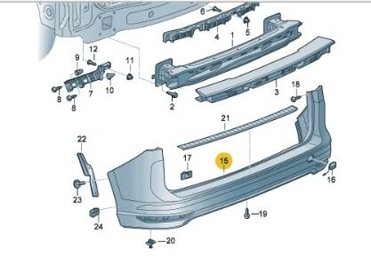 VW CADDY ARKA TAMPON 20>   -2K7807417