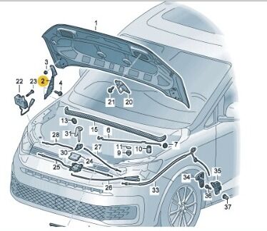 VW CADDY ÖN KAPUT MENTEŞESİ SOL 20>     -2K7823301B
