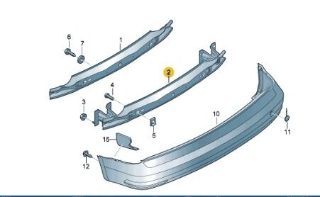VW CADDY ARKA TAMPON DEMİRİ 2015-2020     -2K5807305B