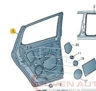 Skoda Fabia Sağ Arka Kapı (2007-2014)      -5J6833056