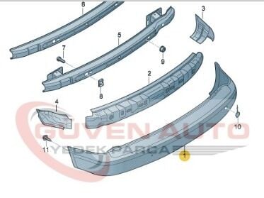VW CADDY ARKA TAMPON 2010-2015     -2K0807417AG