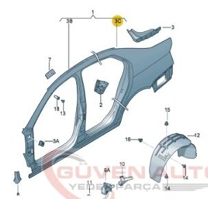 Vw Jetta Sol Arka Çamurluk (2005-2011)         -1K5809843