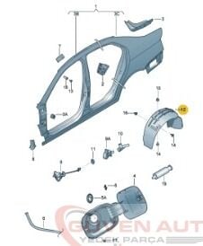 Vw Jetta Sol Arka Çamurluk Davlumbazı (2005-2011)       -1K5810971A