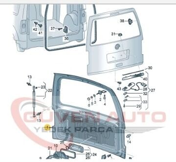 VW CADDY BAGAJ KAPAĞI 2010-2015     -2K0827025L
