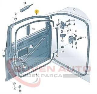 VW CADDY SOL ÖN KAPI 2010-2015    -2K0831055B