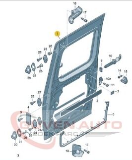 VW CADDY SOL ARKA SÜRGÜLÜ KAPI 2015-2020     -2K5843107C