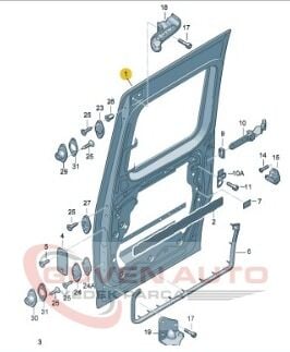 VW CADDY SAĞ ARKA SÜRGÜLÜ KAPI 2015-2020     -2K5843108C
