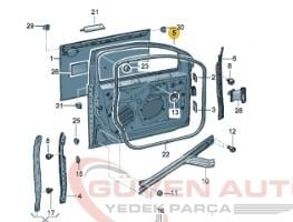 Vw Jetta Sol Ön Kapı (2005-2011)        -1K5831301S