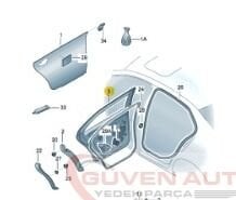 Vw Jetta Sağ Arka Kapı İç Paneli      -1K5833302P