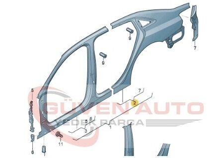 Audi A3 Sağ Arka Çamurluk 13>     -8V5809838