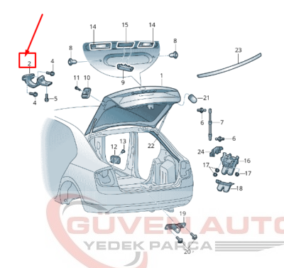 5E0827302A Bagaj Menteşesi Sol SuperB / Octavia