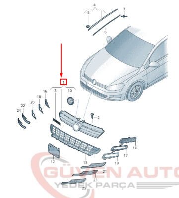 Ön Panjur Golf (2013-2017) 5G0853651H 5G0853651HZLL