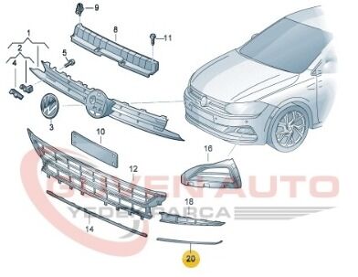 WV POLO SOL SÜS ÇITASI KROM NİKELAJ 20>   -2G0853101A