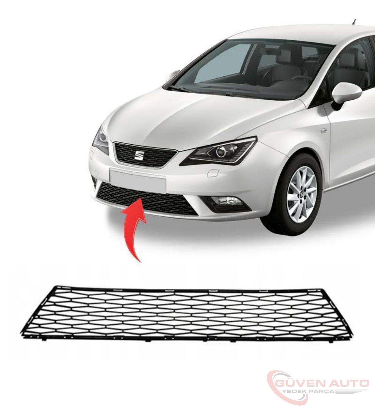 Seat İbiza Ön tampon Orta ızgara 2010-2017       -6J0853667C
