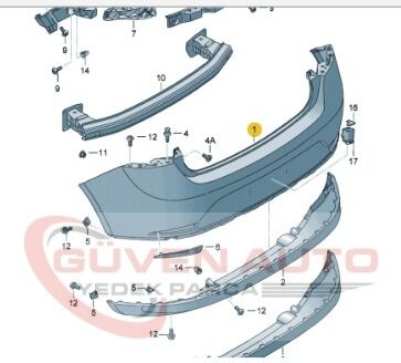 Seat İbiza Arka Tampon 2010-2017      -6J4807421E