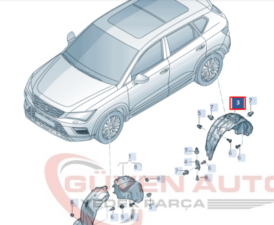 Seat Ateca Sol Arka Çamurluk Davlumbazı 575810971E