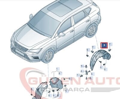 Seat Ateca Sağ Arka Çamurluk Davlumbazı 575810972G