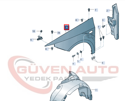Seat İbiza Sol Ön Çamurluk 2010-2017    -6J0821021B