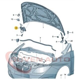 Seat İbiza Kaput Üst Kilidi 2010-2017     -6J0823186