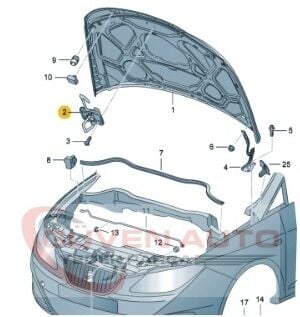 Seat İbiza Kaput Üst Kilidi 2010-2017     -6J0823186