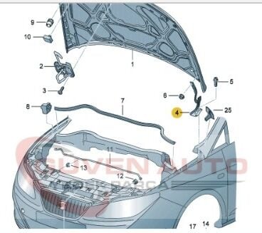 Seat İbiza Sağ Kaput Menteşesi 2010-2017    -6J0823302A