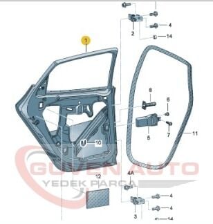 Seat İbiza Sağ Arka Kapı 2010-2017       -6J4833056