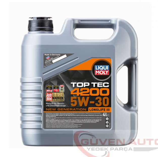 LIQUI MOLY 5W30 Motor Yağı Tam Sentetik TOP TEC 4200 4 Litre