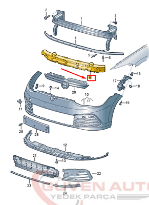 Vw Golf 8 Ön Tampon Dolgu Köpüğü     -5H0807248AA