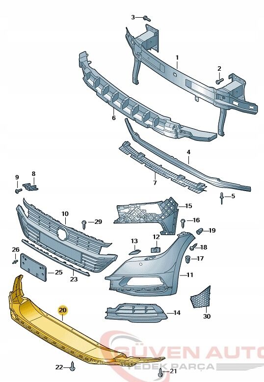 Arteon R-Line Ön Tampon Spoyleri 3G8805903A