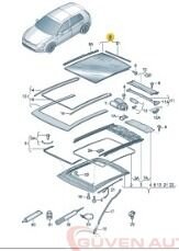 Golf 7 Sunroof Camı Alt Lastikli Orjinal 5G6877071A