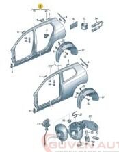 Golf 6 Sol Arka Çamurluk 5K4809605B
