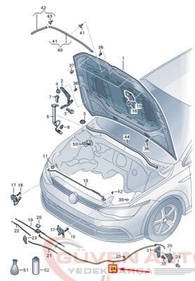 Vw Golf 8 Kilit Teli      -5H1823535A