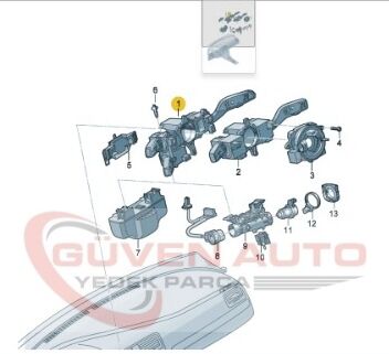 Golf - Leon - Ateca - Octavia Sinyal Silecek Kolu     -5Q0953513R