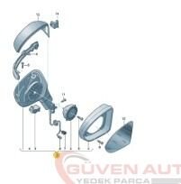 Vw Golf 8 Sol Dış Dikiz Aynası (elek./ısıt./siny./ast)   -5H1857507AF