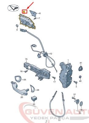 Vw Golf 8 Sol Kapı İç Açma Kolu       -5H1837113AYVB