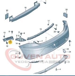Seat Leon Arka Tampon Bağlantı Braketi Sol 2013-2020    -5F0807393