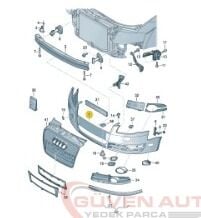Audi A4 Ön Tampon Far Yıkamalı Sensörlü (2005-2008)     -8E0807105C