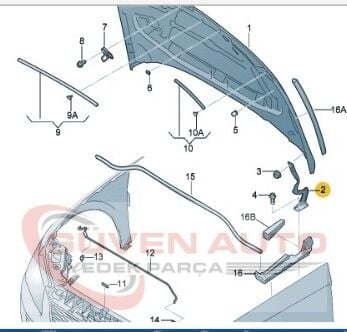 Seat Leon Kaput Menteşesi Sol 2013-2020      -5F0823301B