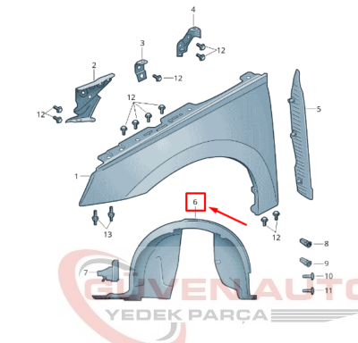 Skoda Scala / Kamiq Sağ Ön Çamurluk Davlumbazı 658809958C