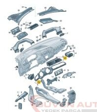 Tiguan Orta Havalandırma Izgarası 5NB819728