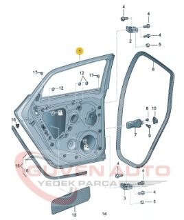 Seat Leon Sağ Arka Kapı 2013-2020      -5F4833056