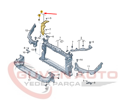 Seat İbiza Far Bağlantı Braketi Sağ 18>       -6F0806930A
