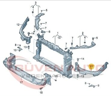 Seat İbiza Sol Alt Far Braketi 18>      -6F0807571