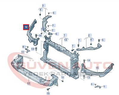 Seat İbiza Far Alt Braketi Sağ 18>     -6F0807572